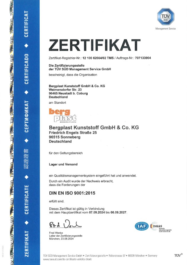 https://www.bergplast.de/wp-content/uploads/Zertifikat_ISO_9001_1210062664_02_TMS_Lager_und_Versand_07092024.pdf